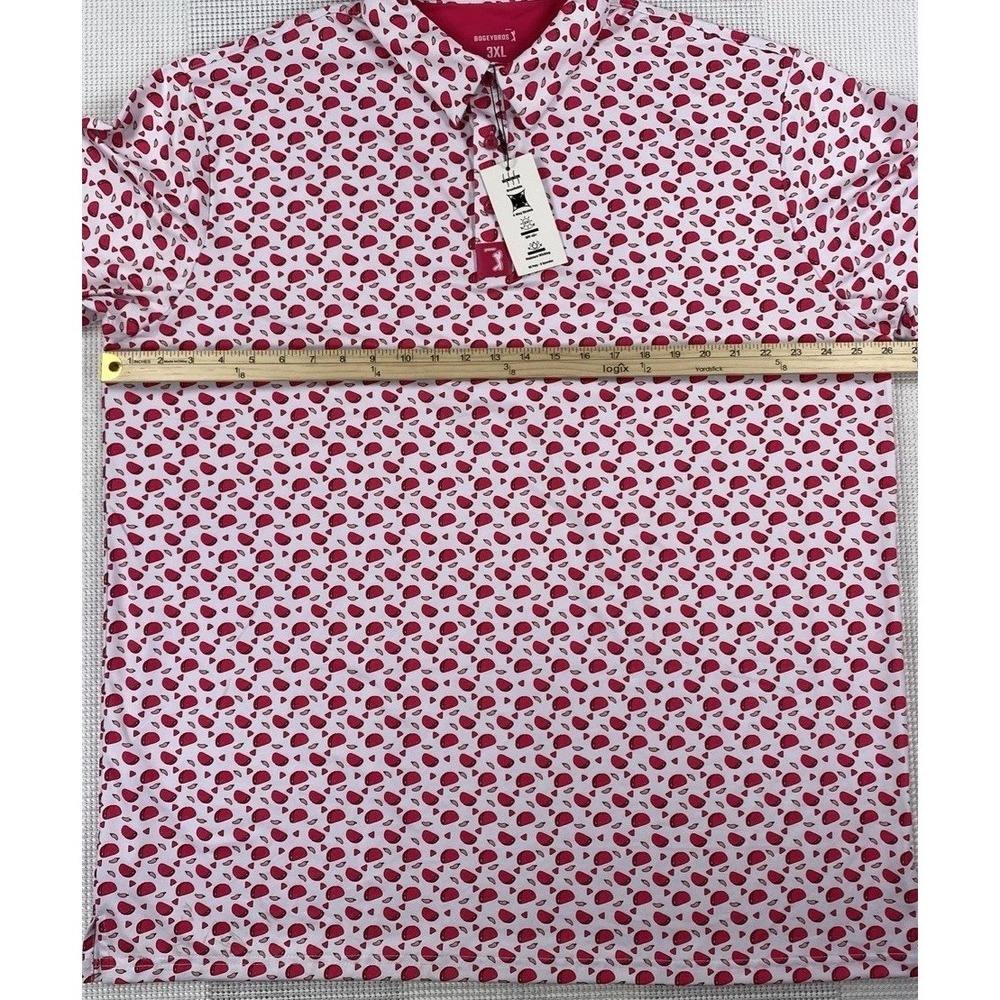 Bogey Bros Pink Taco AOP Polo Golf Shirt Men's 3XL Brand New - Picture 4 of 7
